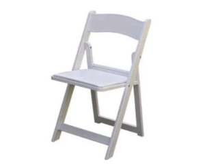 White Padded Resin Chair Rentals Edmonton Alberta